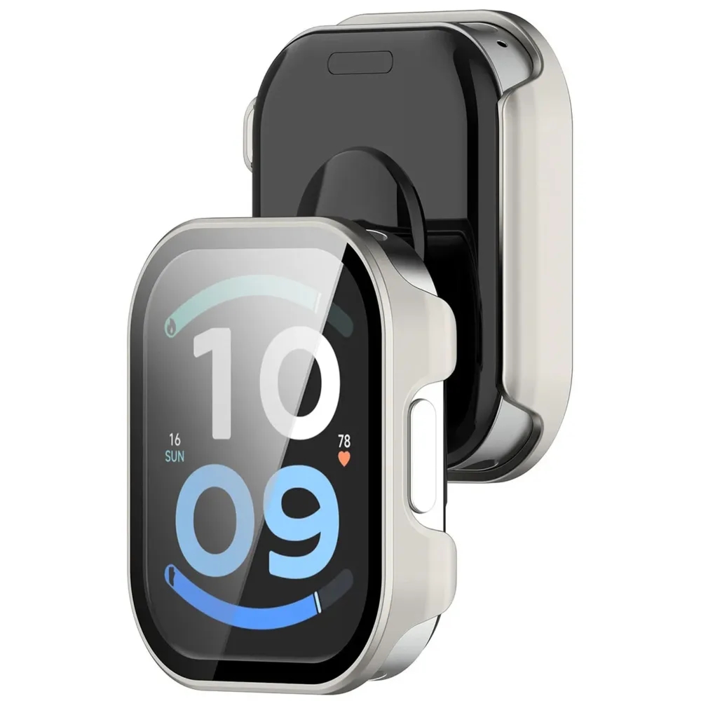 Etui ze szkłem do zegarka Bizon Case Watch Adamo do Xiaomi Redmi Watch 6 Active, satynowo-szampańskie