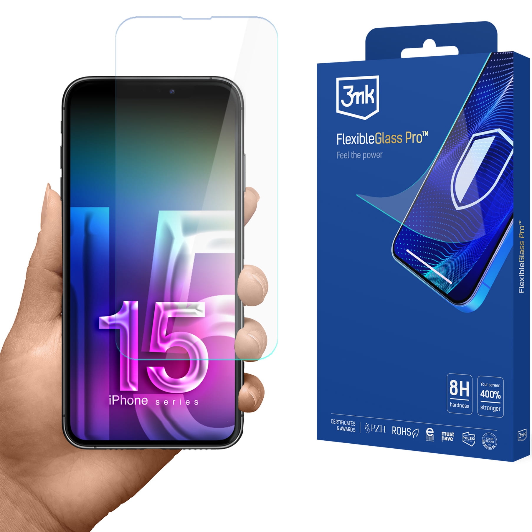 Szkło hybrydowe 3mk FlexibleGlass Pro do iPhone 15