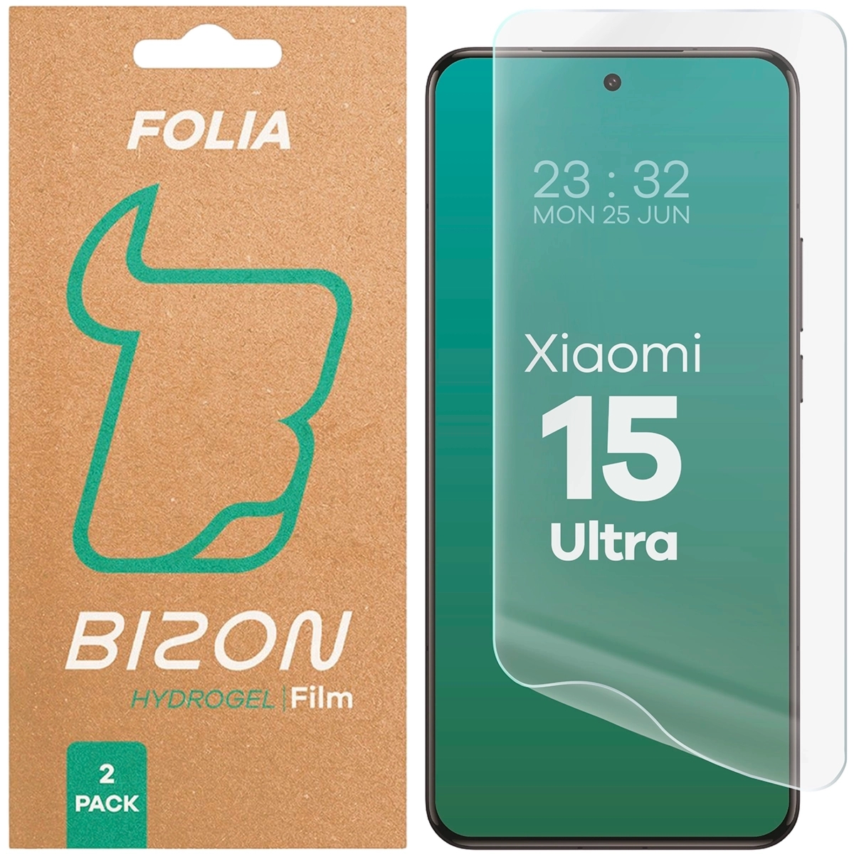 Folia hydrożelowa na ekran Bizon Film Hydrogel Front Duo do Xiaomi 15 Ultra, 2 sztuki