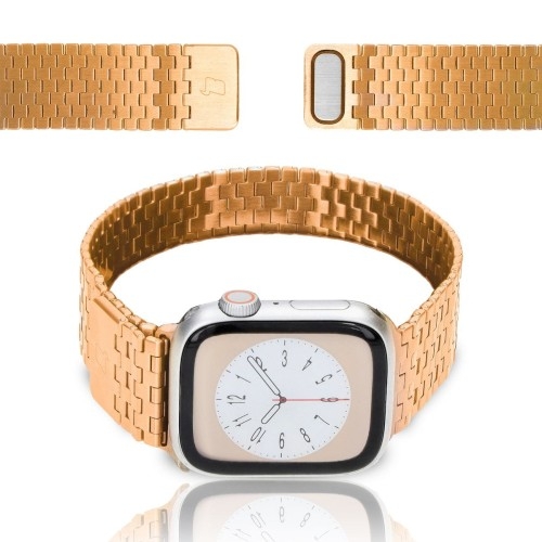 Image of Pasek ze stali nierdzewnej Bizon Strap Watch Titanium do Apple Watch 38/40/41/42mm, różowozłoty