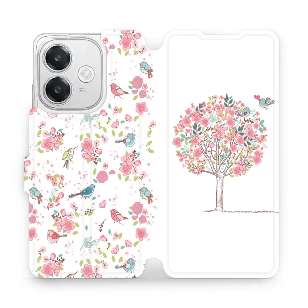 Etui z klapką do Oppo A40, Mobiwear Book, różowy gaj