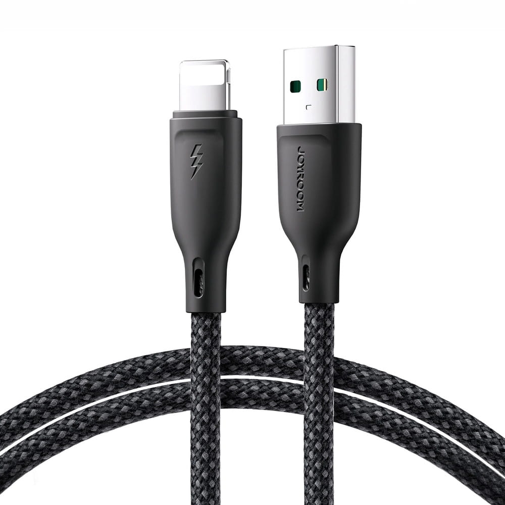 Image of Kabel do ładowania / transmisji danych Joyroom Multi-Color USB-A do Lightning, 3A, 1m, czarny