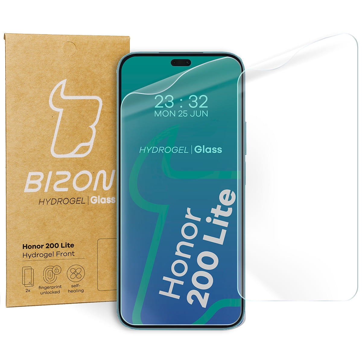 Image of Folia hydrożelowa na ekran Bizon Glass Hydrogel Front Duo do Honor 200 Lite, 2 sztuki