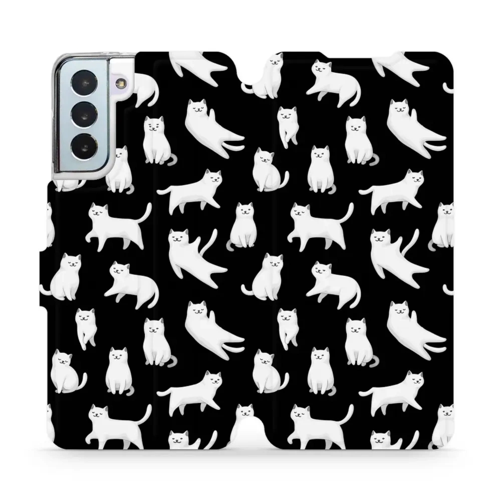 Etui z klapką do Galaxy S21 Plus, Mobiwear Book, kotki luna