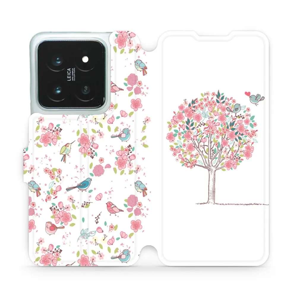 Etui z klapką do Xiaomi 14 Pro, Mobiwear Book, różowy gaj