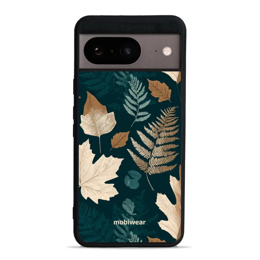Etui ochronne do Google Pixel 8, Mobiwear Glossy Case, zielnik z liści i paproci