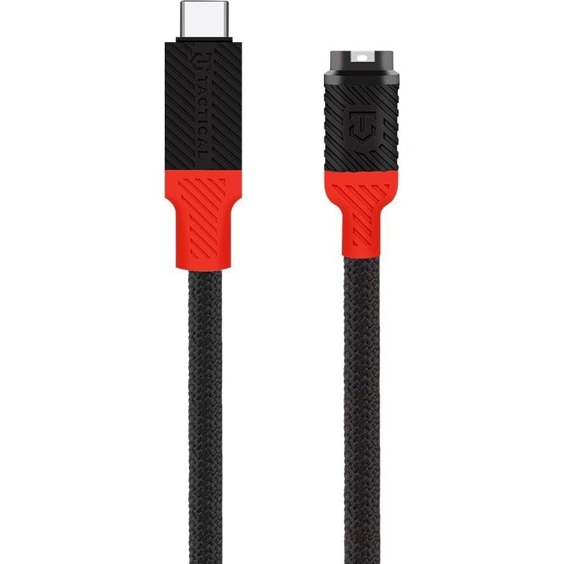 Image of Kabel do ładowania zegarków Garmin, Tactical Recce 3:20, USB-C, 1m, czarno-czerwony