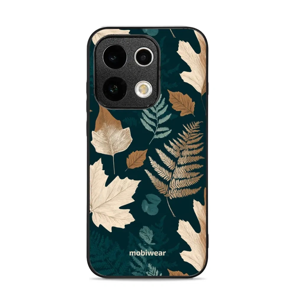 Etui ochronne do OPPO Reno16 Pro, Mobiwear Glossy Case, zielnik z liści i paproci