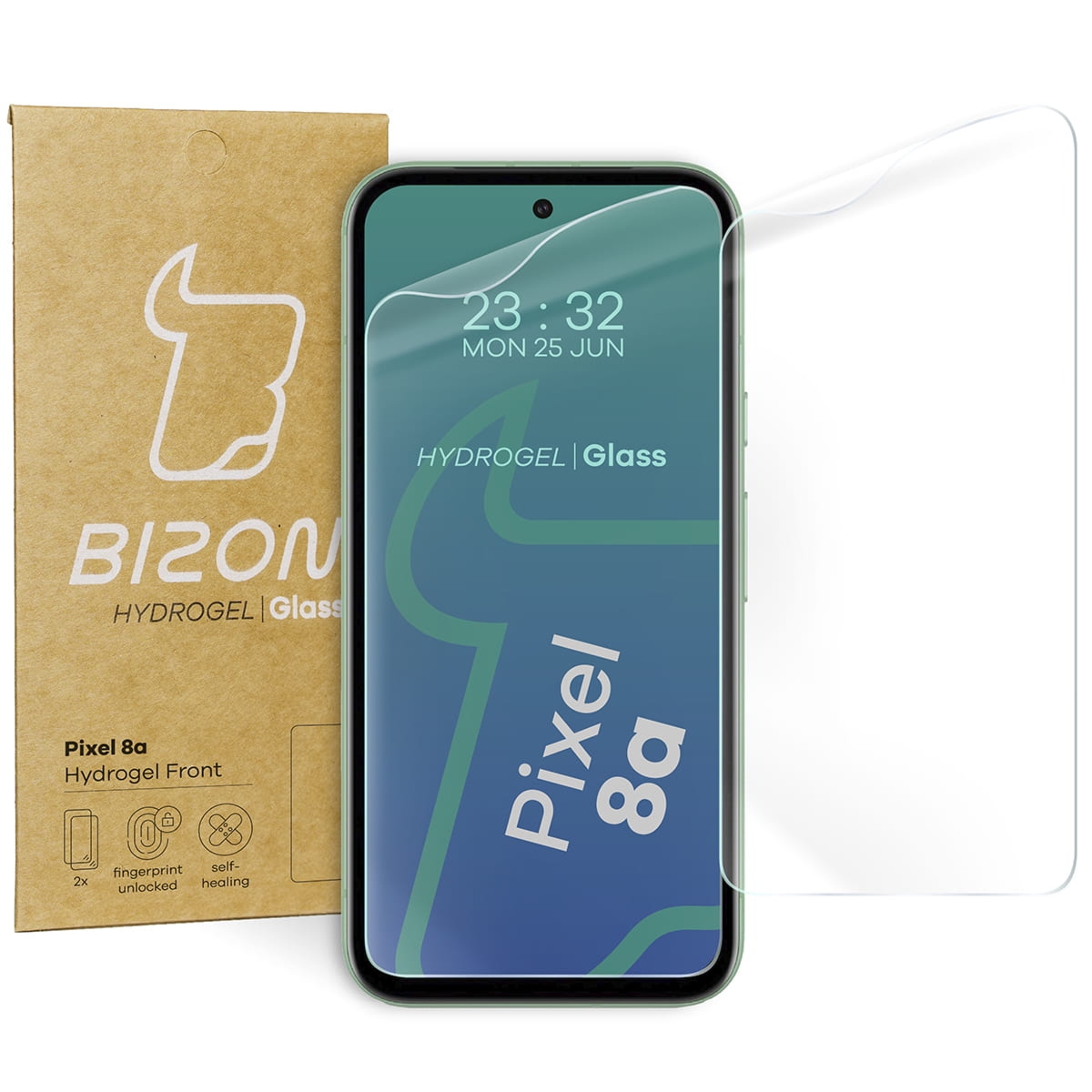 Folia hydrożelowa na ekran Bizon Film Hydrogel Front Duo do Pixel 8a, 2 sztuki
