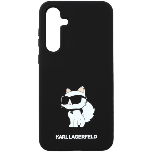 Image of Etui Karl Lagerfeld Silicone Choupette Metal Pin do Galaxy A55, czarne