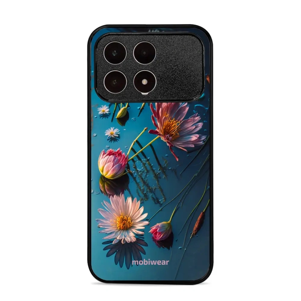 Etui ochronne do Xiaomi POCO F8 Pro, Mobiwear Glossy Case, niebiesko-kwieciste