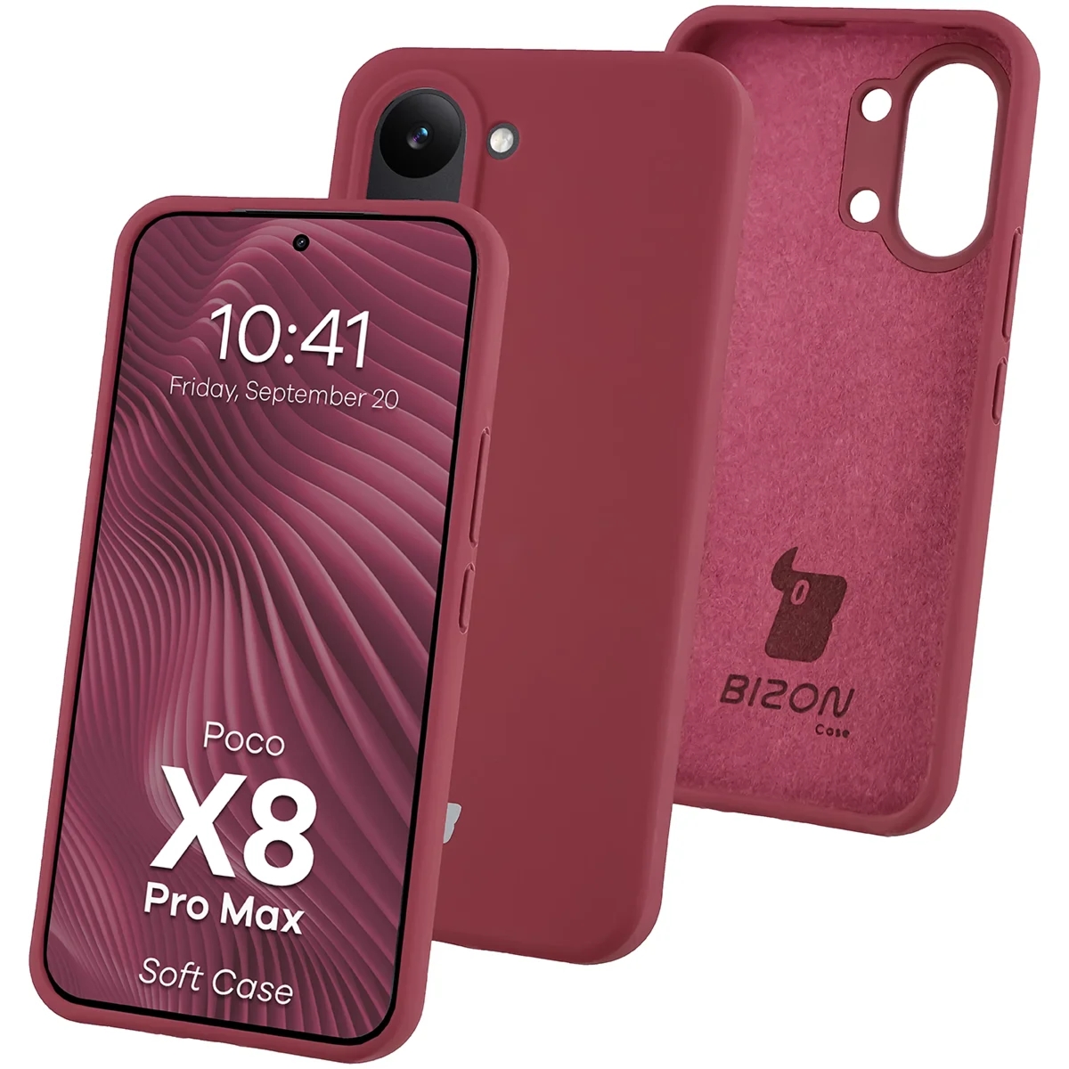 Silikonowe etui Bizon Soft Case do Xiaomi POCO X8 Pro Max, ciemnofioletowe