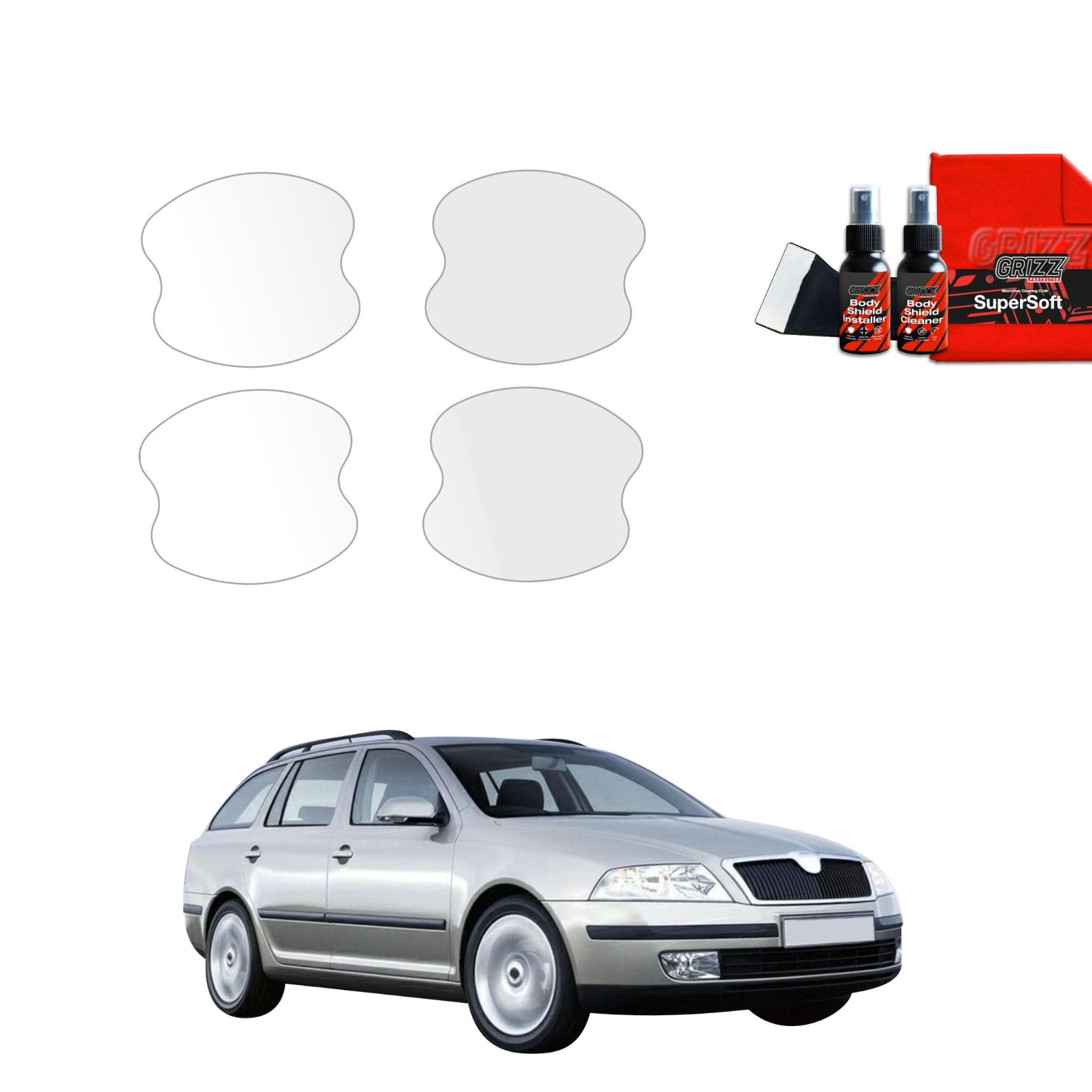 4w1 Folia ochronna pod klamki Grizz Protector do Skoda Octavia 2 Kombi (2004-2008)