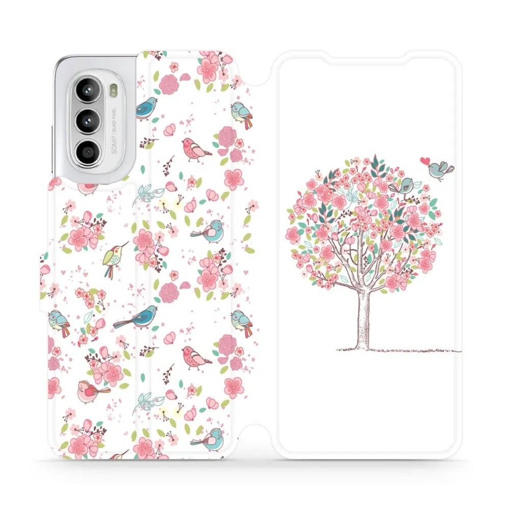Etui z klapką do Motorola Moto G52, Mobiwear Book, różowy gaj