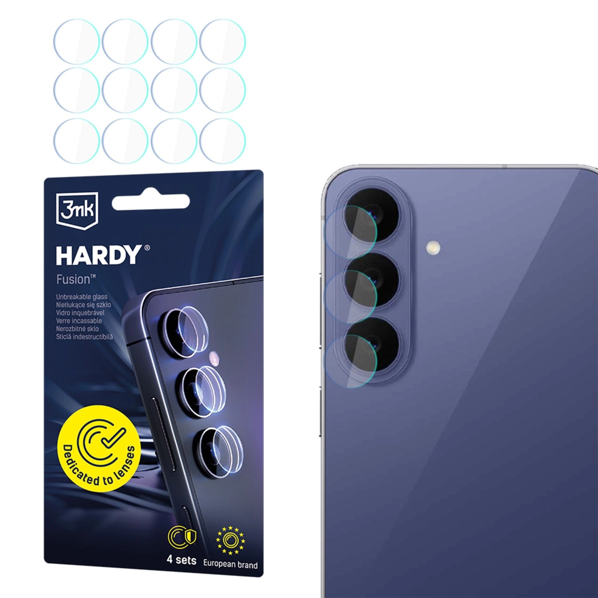 4x Szkło hybrydowe na soczewki aparatu, 3mk Hardy Fusion Lens Protection do Galaxy S26 FE