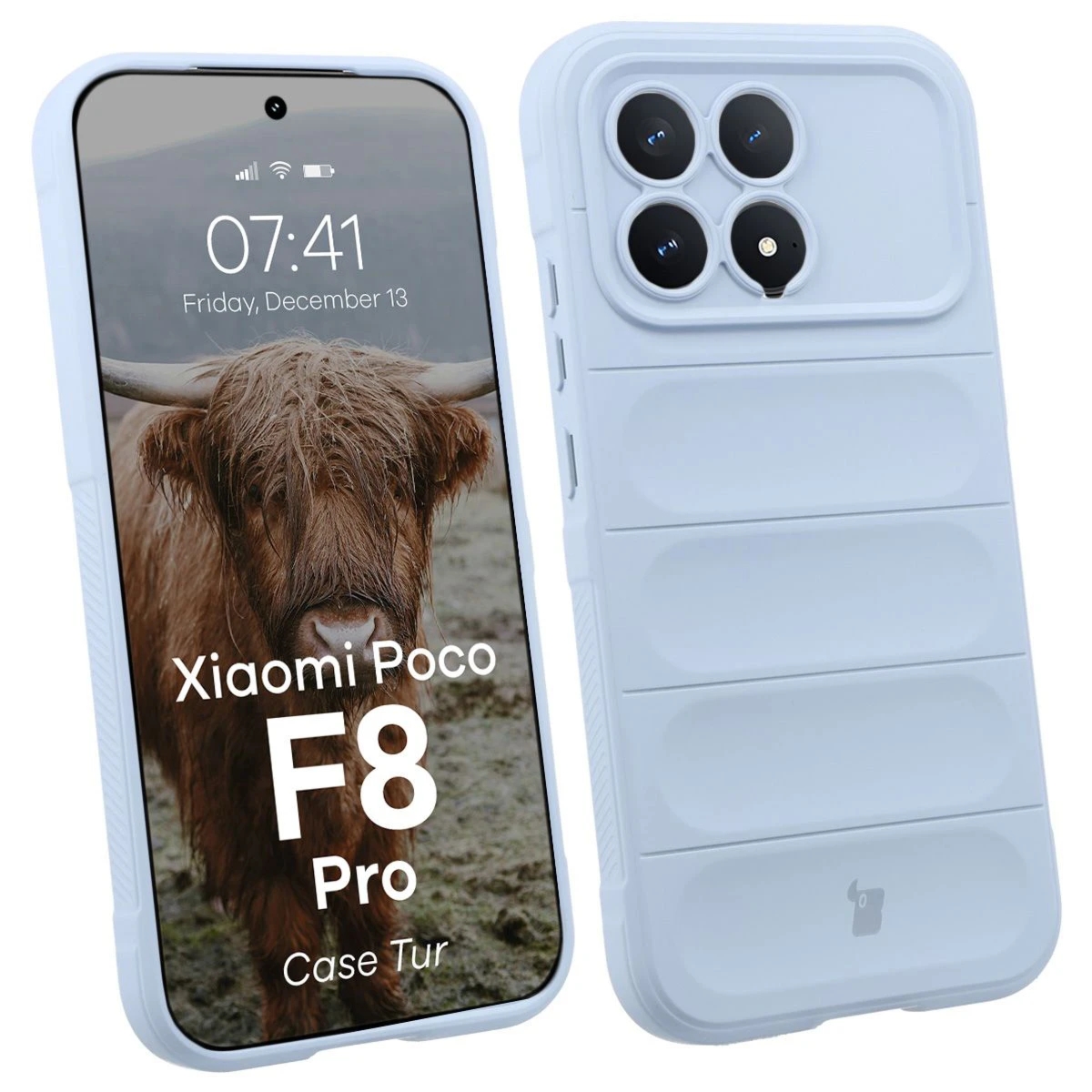 Pancerne etui Bizon Case Tur do Xiaomi POCO F8 Pro, jasnoniebieskie
