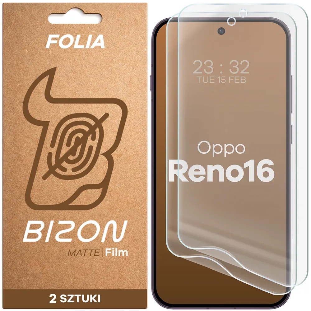 Folia matowa Bizon Film Matte Duo do OPPO Reno16, 2 sztuki