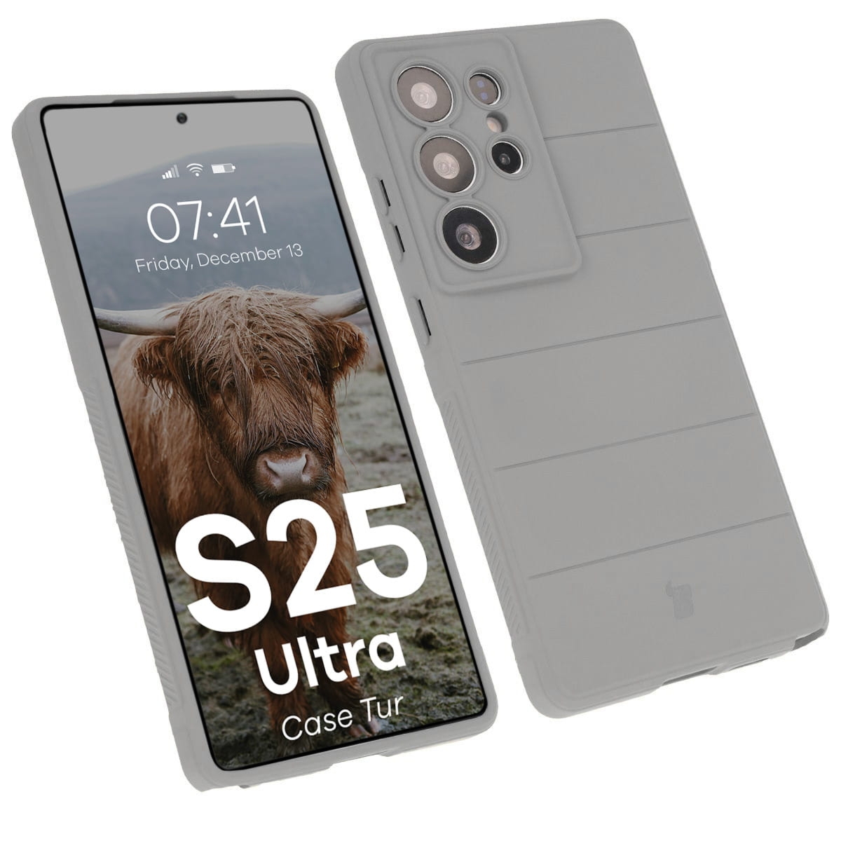 Pancerne etui Bizon Case Tur do Galaxy S25 Ultra, jasnoszare