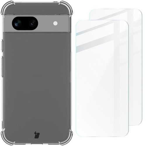 Image of Etui + 2x szkło Bizon Case Clear Pack do Google Pixel 8a, przezroczyste