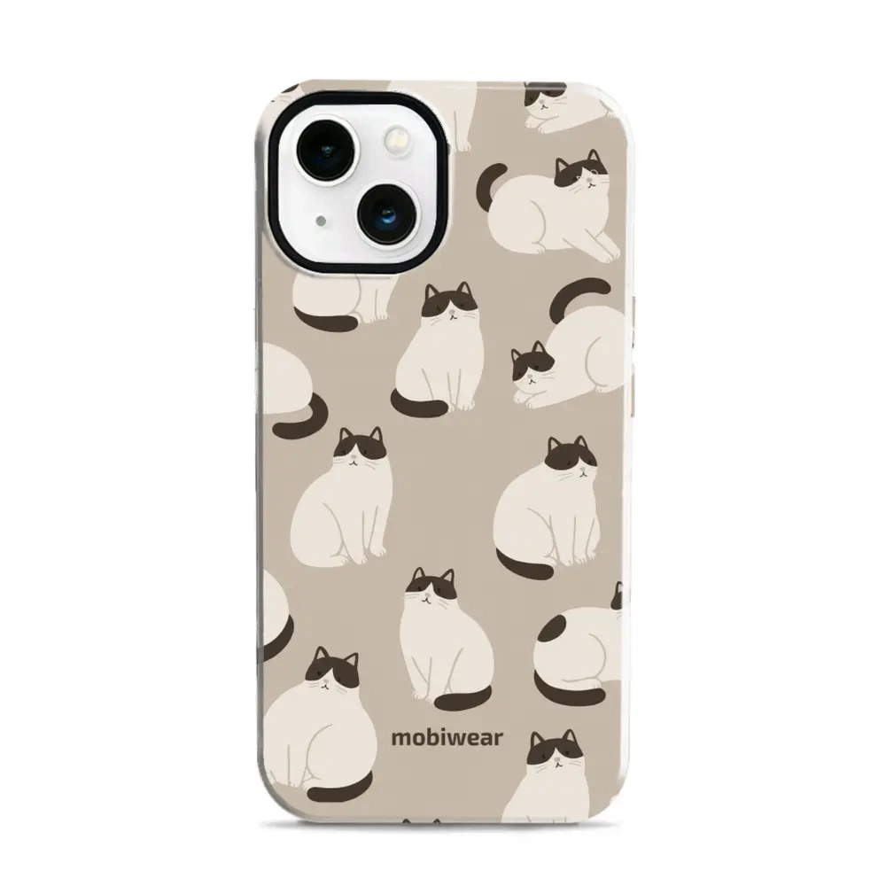 Etui ochronne do iPhone 13, Mobiwear Elite Pro, kawa miau