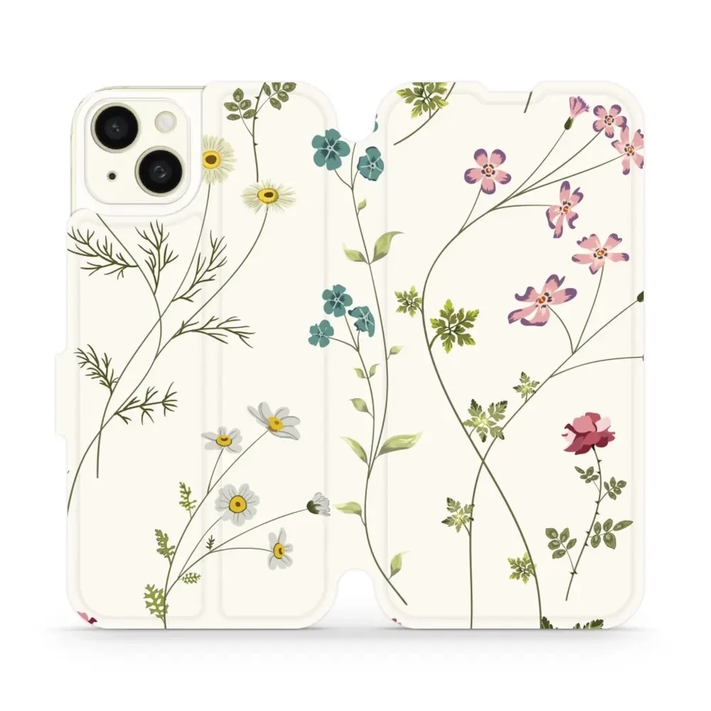 Etui z klapką do iPhone 15 Plus, Mobiwear Book, polne kwiaty