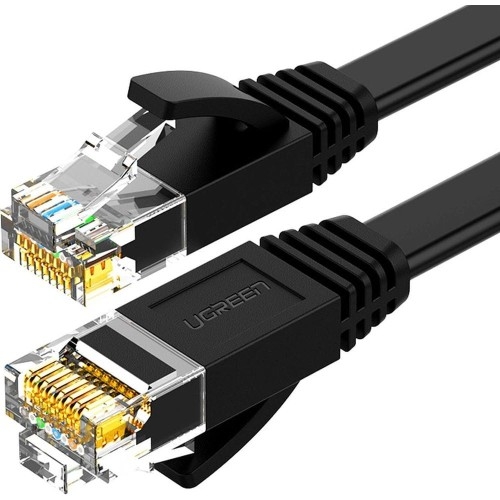 Image of Kabel sieciowy płaski LAN Ethernet Ugreen RJ45 Cat 6 UTP, 1000Mbps, 3m, czarny