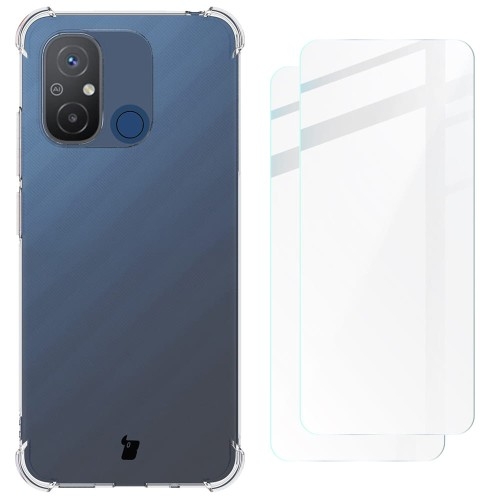 Image of Etui + 2x szkło Bizon Case Clear Pack do Xiaomi Redmi 12C, przezroczyste