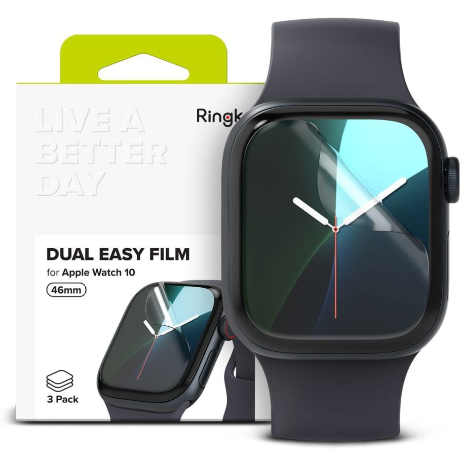 Folia Ringke Dual Easy Film do Apple Watch 11 / 10 (46 mm), 3 sztuki