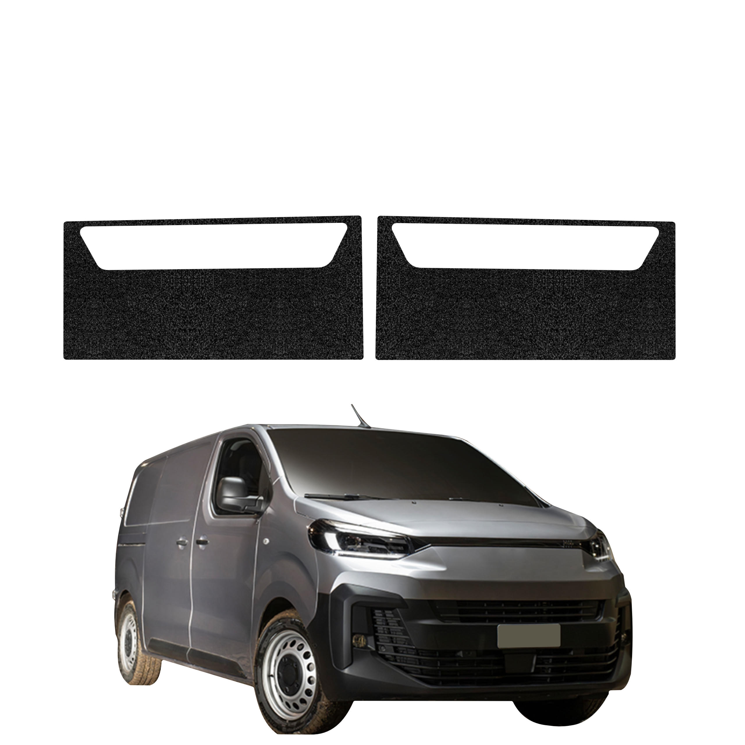 2w1 Czarna powłoka techniczna Grizz Protector na przednie progi Fiat Scudo (2024-2026)
