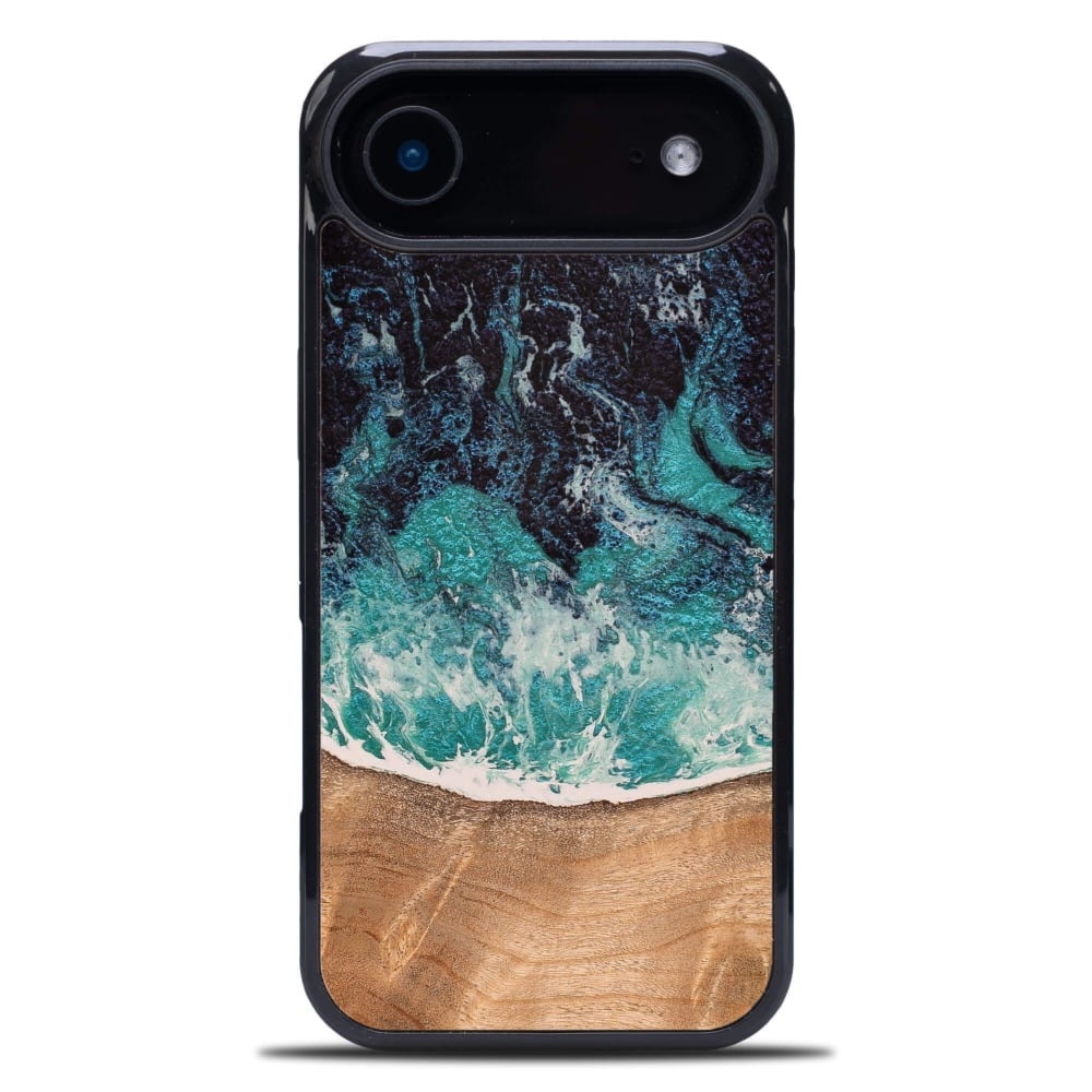 Drewniane etui do iPhone Air, Bewood Unique Dream Island, niebiesko-brązowe