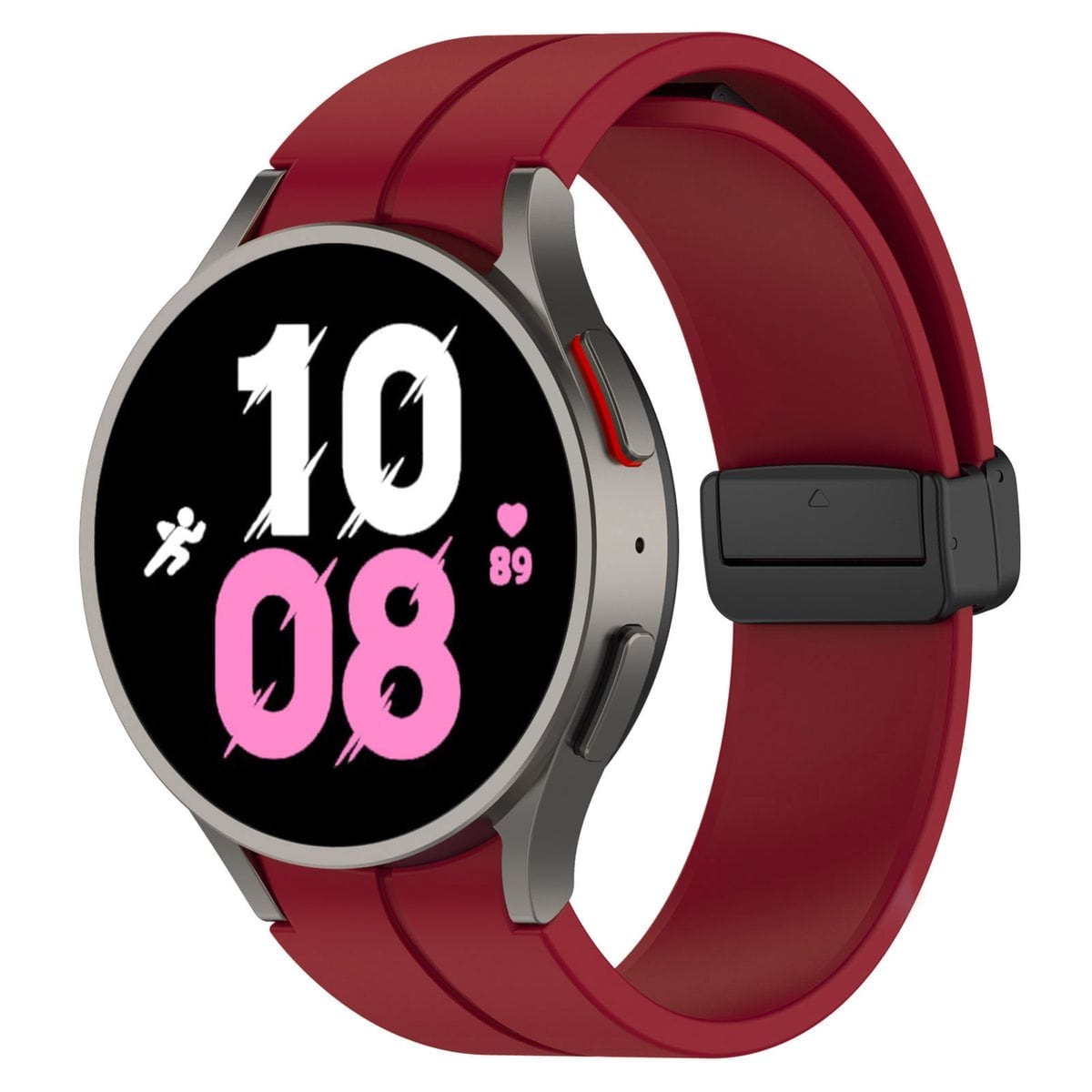 Silikonowy pasek Bizon Strap Watch Silicone L do Galaxy Watch FE/7/6/6 Classic/5/5 Pro/4/4 Classic, burgundowy