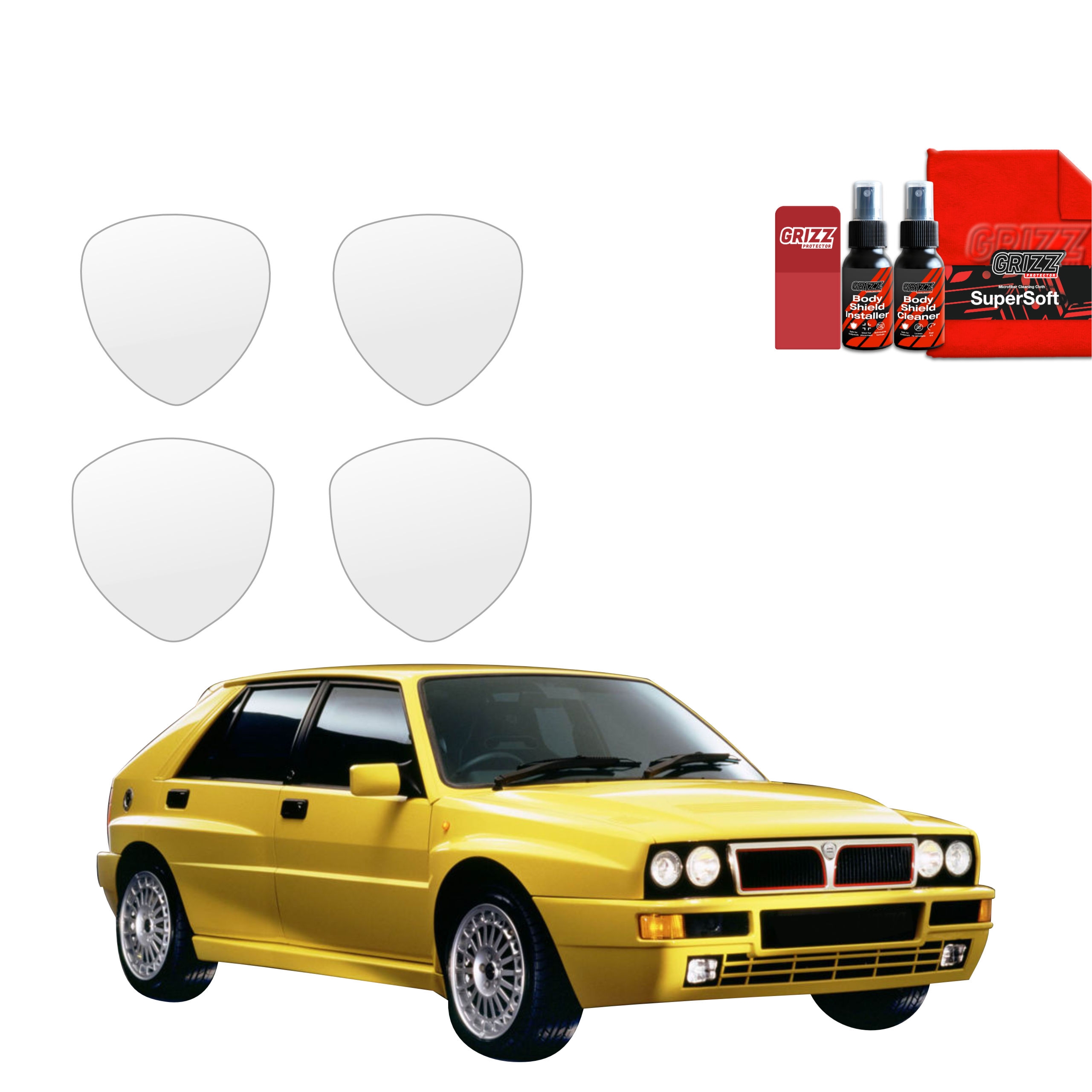 4w1 Bezbarwna folia ochronna Grizz Protector na znaczek Lancia Delta Integrale (1992-1994)