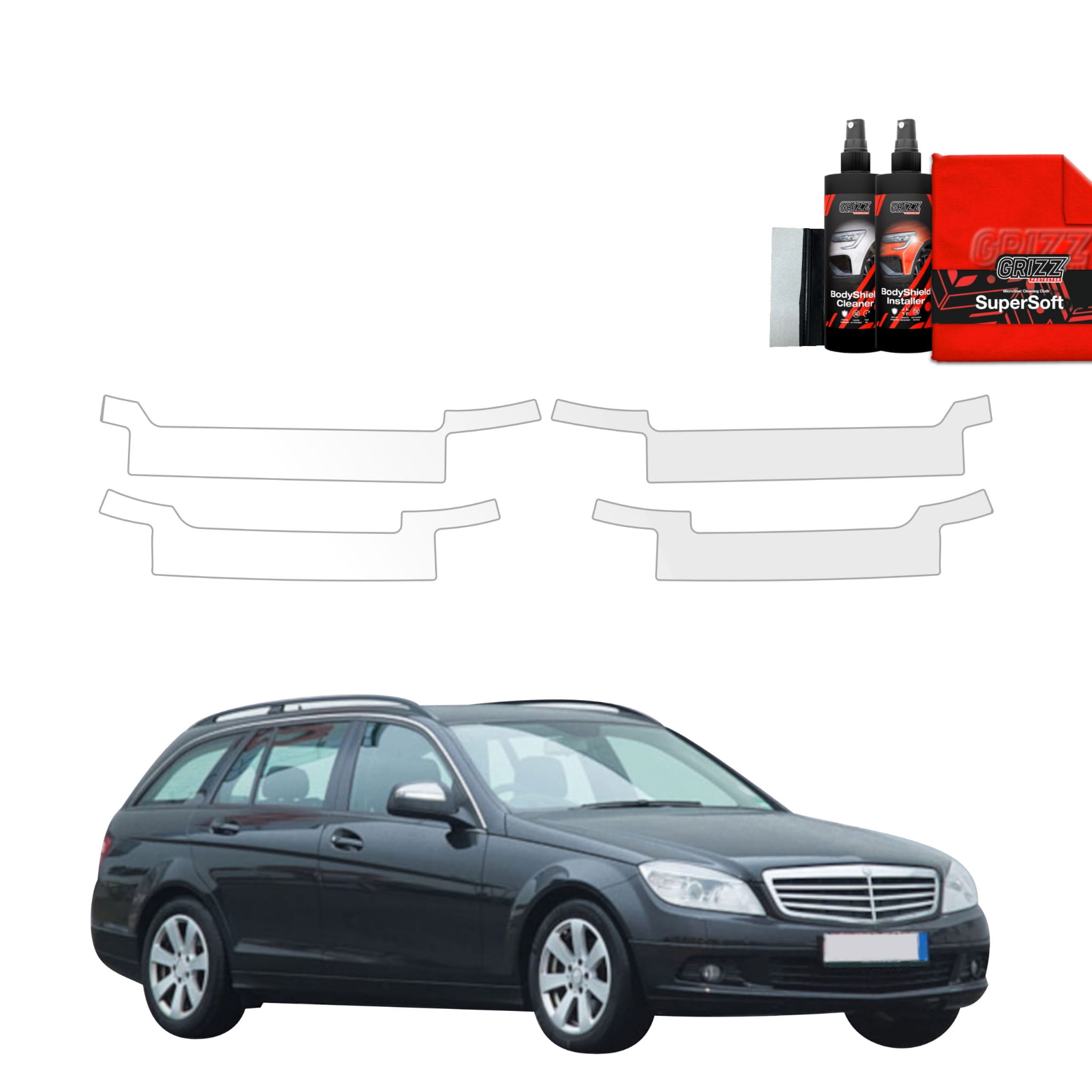 4w1 Folia ochronna na progi Grizz Protector do Mercedes Benz C Klasa S204 Kombi (2007-2011)