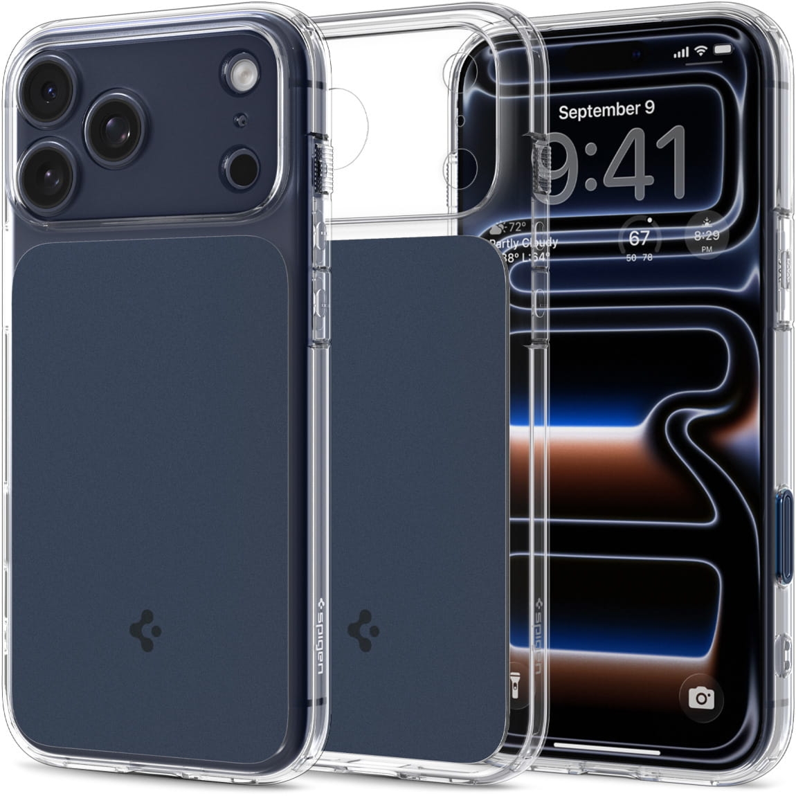 OUTLET: Etui Spigen Ultra Hybrid T Mag (CC) do MagSafe do iPhone 17 Pro Max, przezroczysto-granatowe