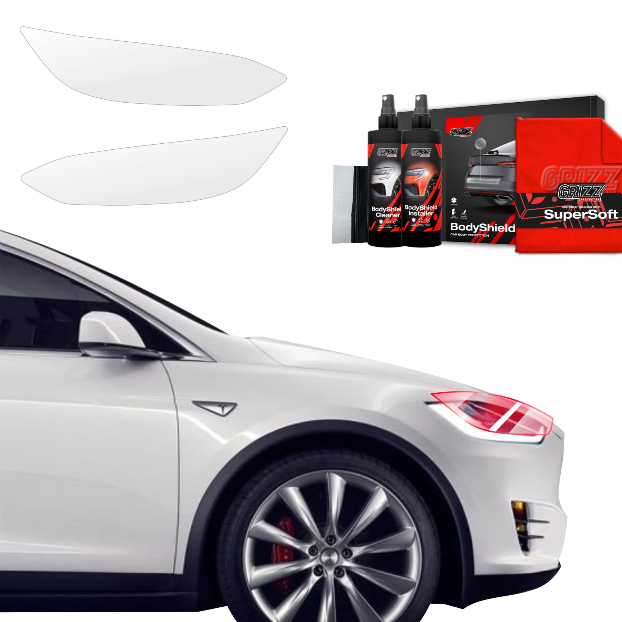 2w1 Folia ochronna Grizz Protector na lampy do Tesla Model X (2021-2026)
