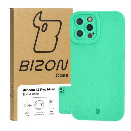 Image of Ekologiczne etui Bizon Bio-Case do iPhone 12 Pro Max, zielone