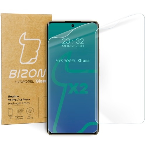 Image of Folia hydrożelowa na ekran Bizon Glass Hydrogel Front do Realme 12 Pro / 12 Pro+, 2 sztuki