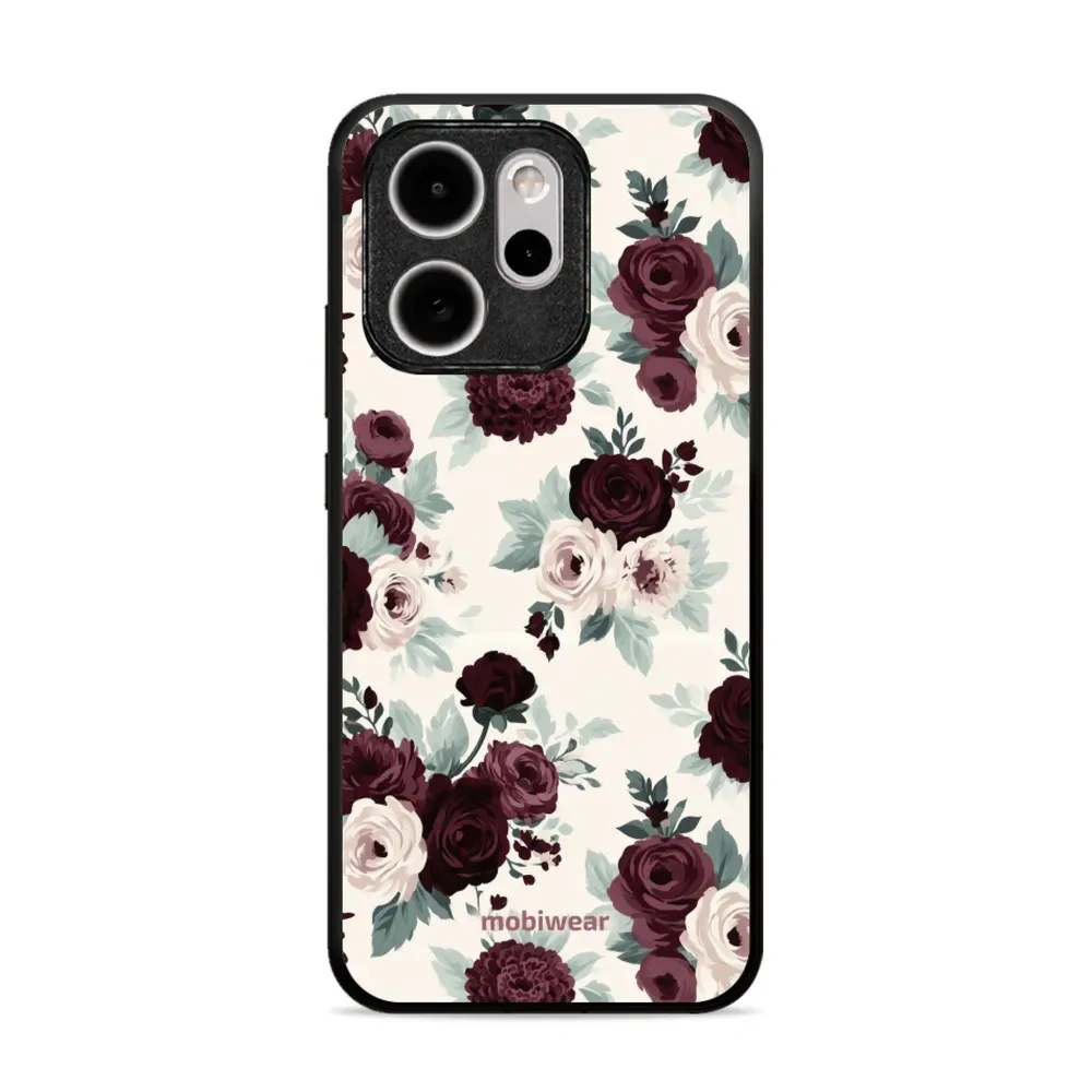Etui ochronne do OPPO Reno15 Pro, Mobiwear Glossy Case, róże z szałwią na kremie