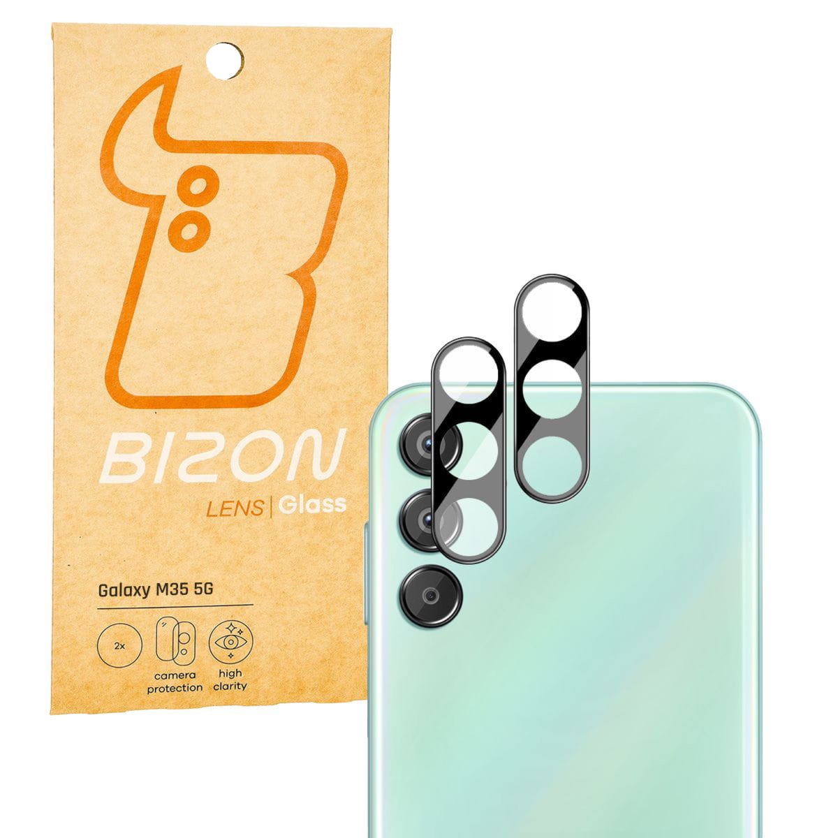 Szkło na aparat Bizon Glass Silk Lens do Galaxy M35 5G, 2 sztuki