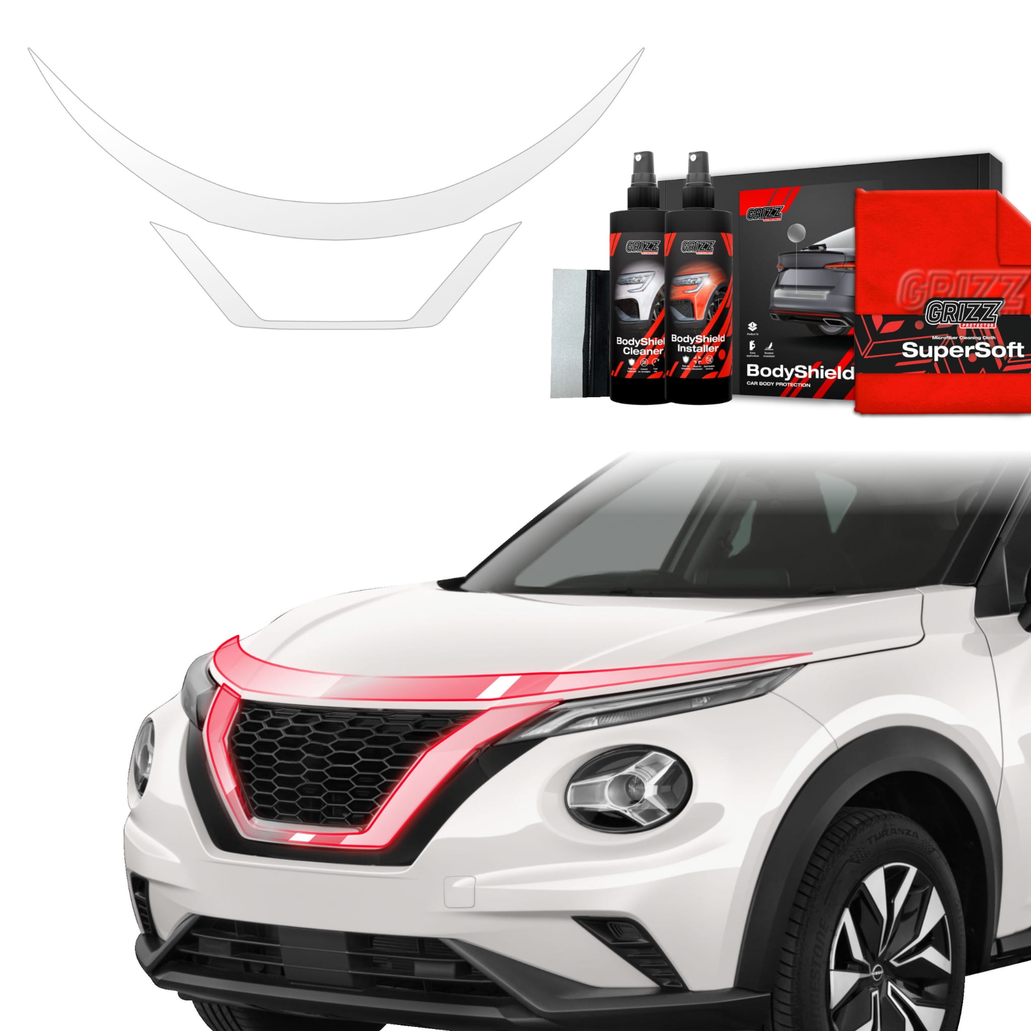 2w1 Folia ochronna Grizz Protector na maskę do Nissan Juke Facelift (2024-2026)