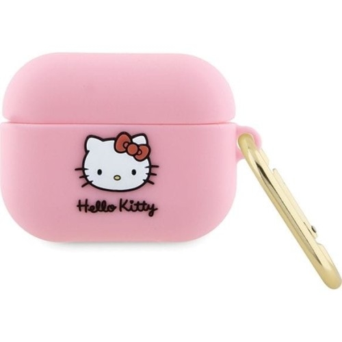 Image of Etui CG Mobile Hello Kitty Silicone 3D Kitty Head do AirPods Pro, różowe