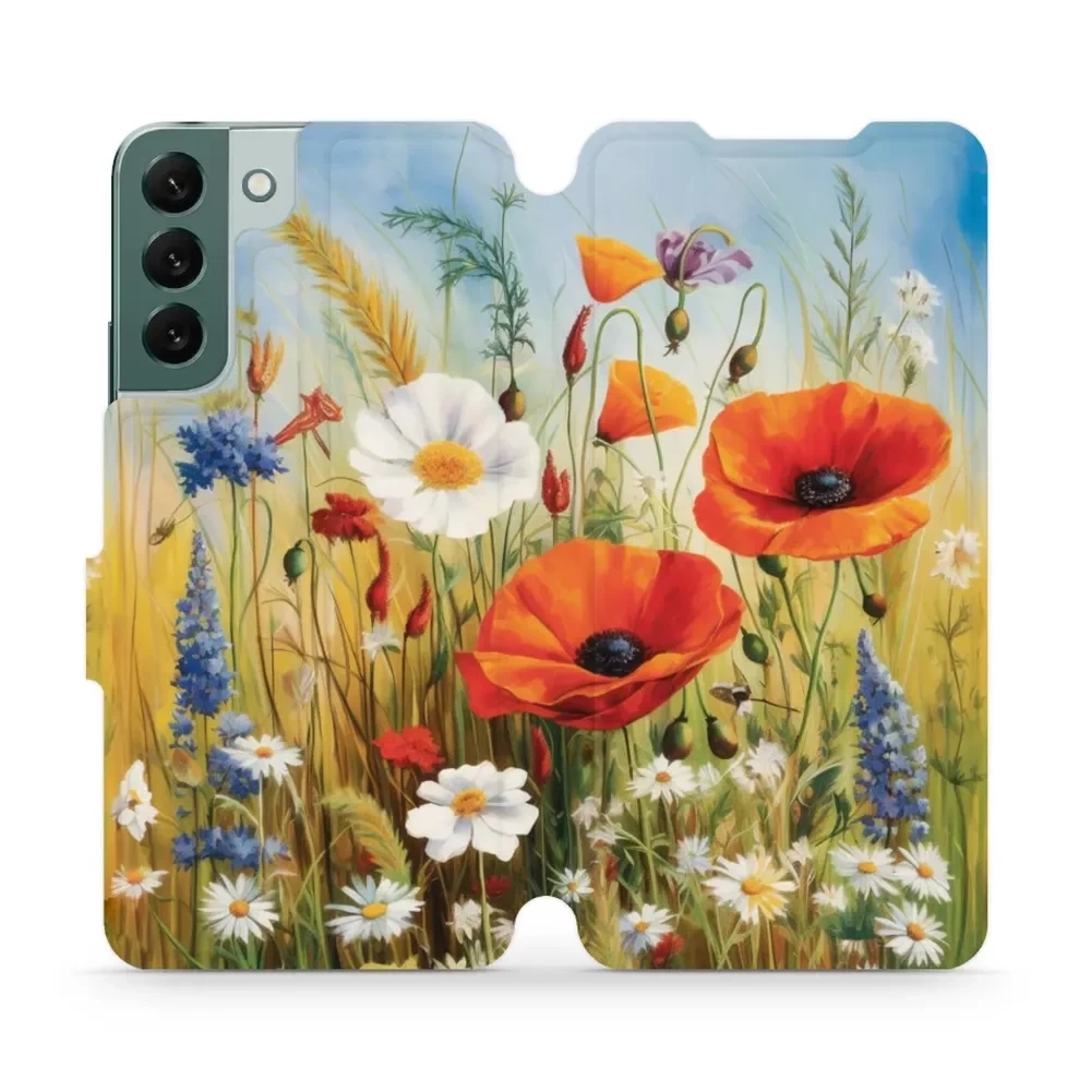 Etui z klapką do Galaxy S22 Plus, Mobiwear Book, łąkowe kwiaty