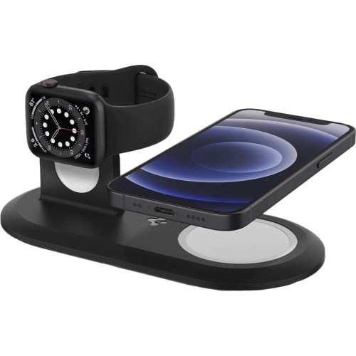 Image of Nakładka Spigen MagFit Duo do ładowarek Apple MagSafe i Apple Watch, czarna