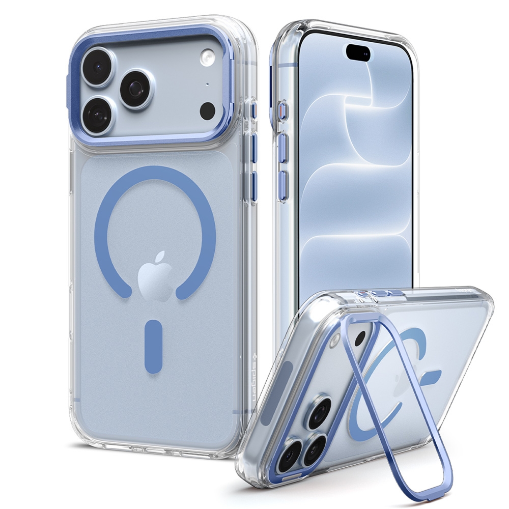 Etui Spigen Ultra Hybrid Optik S Mag do MagSafe do iPhone 18 Pro Max / 17 Pro Max, przezroczysto-niebieskie