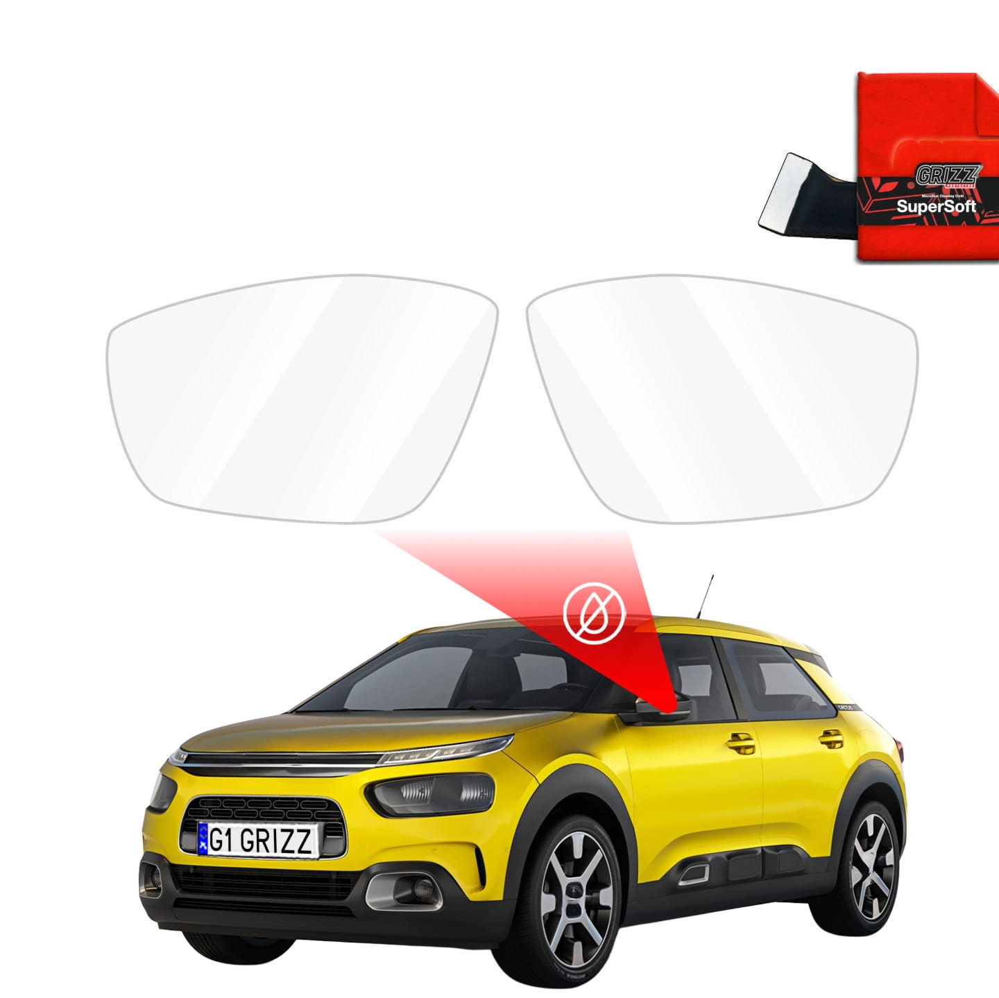 Folia przeciwdeszczowa Grizz Protector na lusterka do Citroen C4 Cactus (2014-2018)