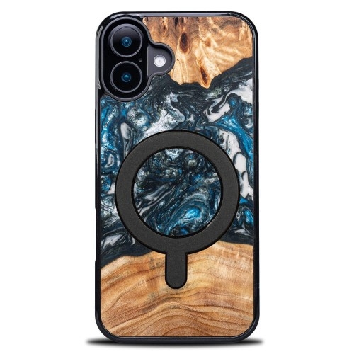 Image of Drewniane etui do iPhone 16 Plus, Bewood Unique Planets Ziemia do MagSafe