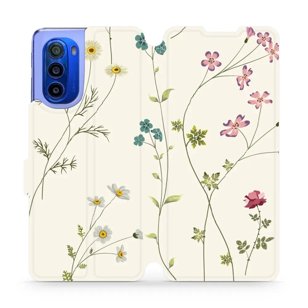 Etui z klapką do Motorola Moto G51 5G, Mobiwear Book, polne kwiaty