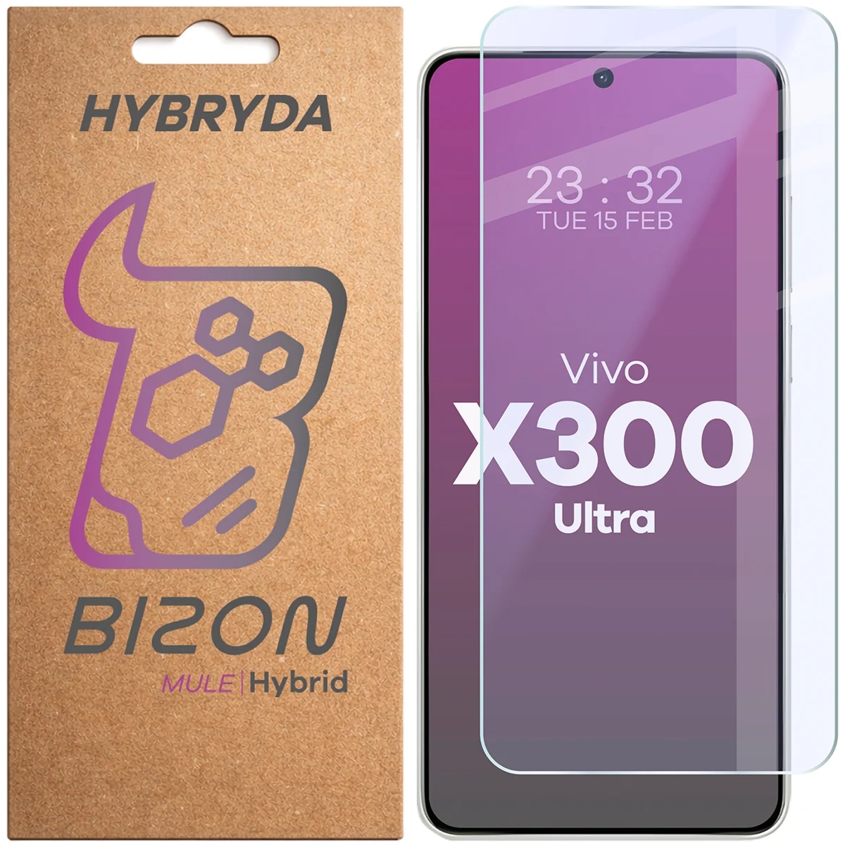 Elastyczne szkło hybrydowe Bizon Hybrid Mule do Vivo X300 Ultra