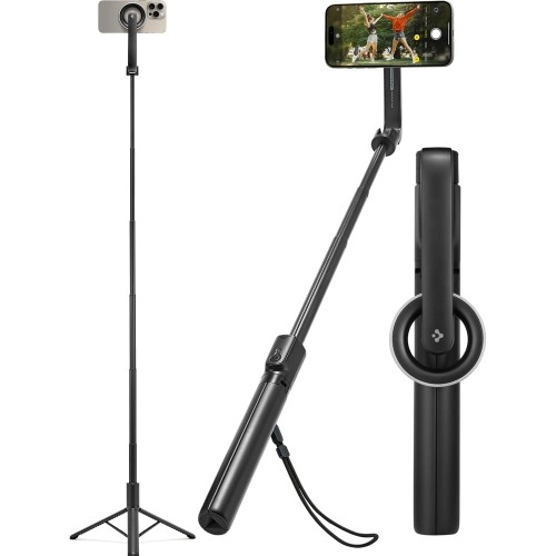 Image of Uchwyt, kijek, statyw Spigen S580W MagSafe Bluetooth Selfie Stick Tripod, czarny