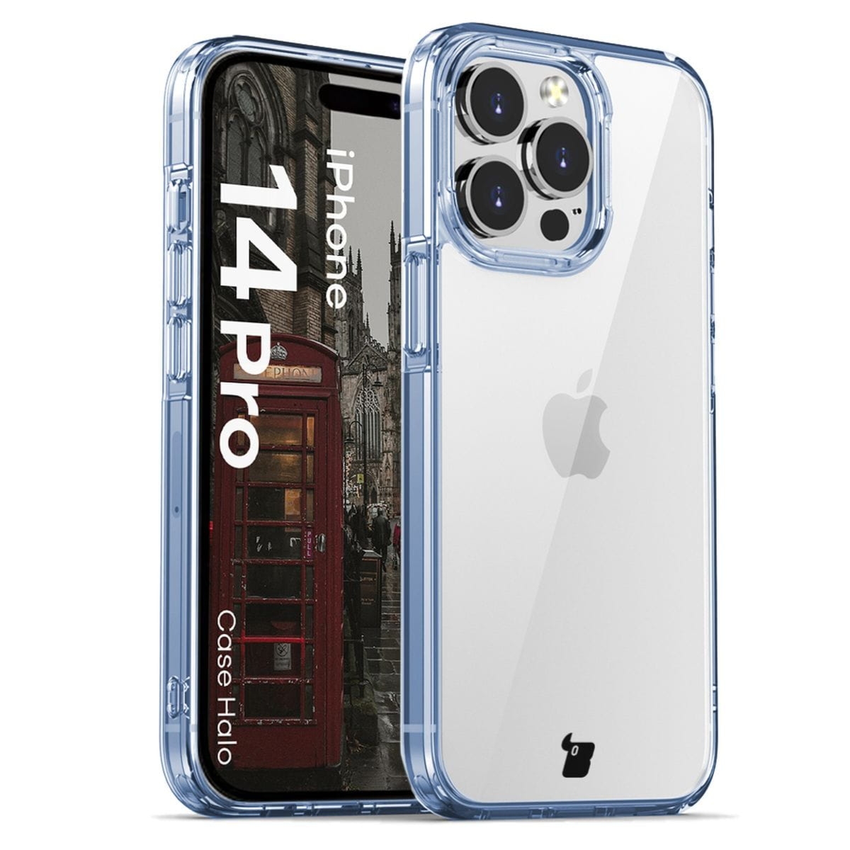 Etui Bizon Case Halo do iPhone 14 Pro, przezroczysto-niebieskie